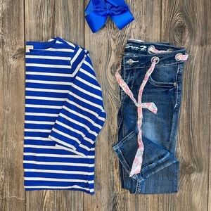 Seven7 Skinny Tokyo Scarf Belt Jeans